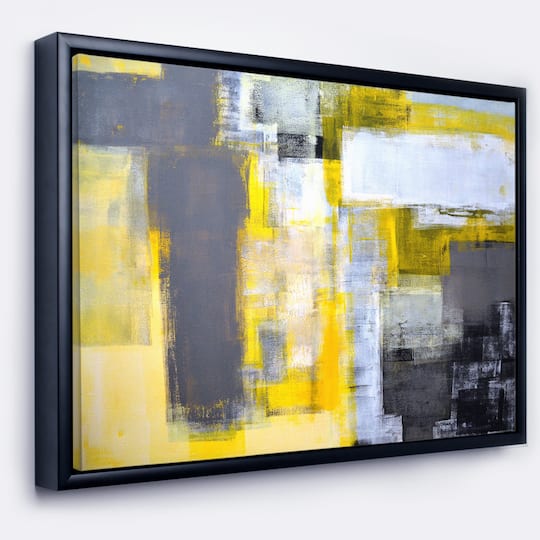 Designart - Grey and Yellow Blur Abstract